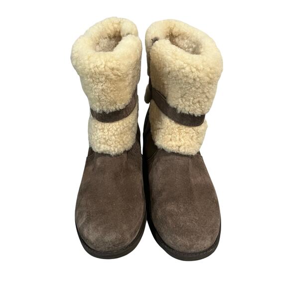 UGG AUSTRALIA BLAYRE II SUEDE Side Zip Sheepskin Lined Booties Womens Sz 8 - Picture 9 of 9